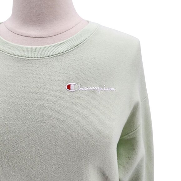 Vintage Champion Reverse Weave Womens Medium Sweatshirt Logo Green Retro - Picture 3 of 10